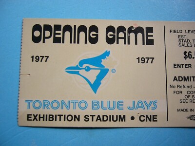 1977 TORONTO BLUE JAYS OPENING GAME MLB BASEBALL TICKET STUB APRIL
