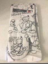 Disney Sketchbook Drawings Mickey Mouse Set Kitchen 2 Dish Towels Oven Mitt