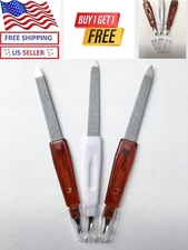 BUY 1 GET 1 OF 3 PC  6” STAINLESS STEEL DOUBLE SIDED NAIL FILE & CUTICLE PUSHER