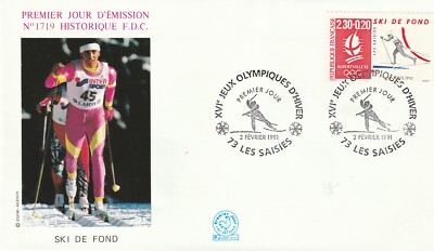 Enveloppe 1er Jour – Jeux Olympiques D'hiver 1991 – Ski De Fond Aux Saisies