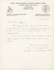 Robert J. Modrzejewski- Signed Handwritten Letter (Vietnam War MOH Recipient)