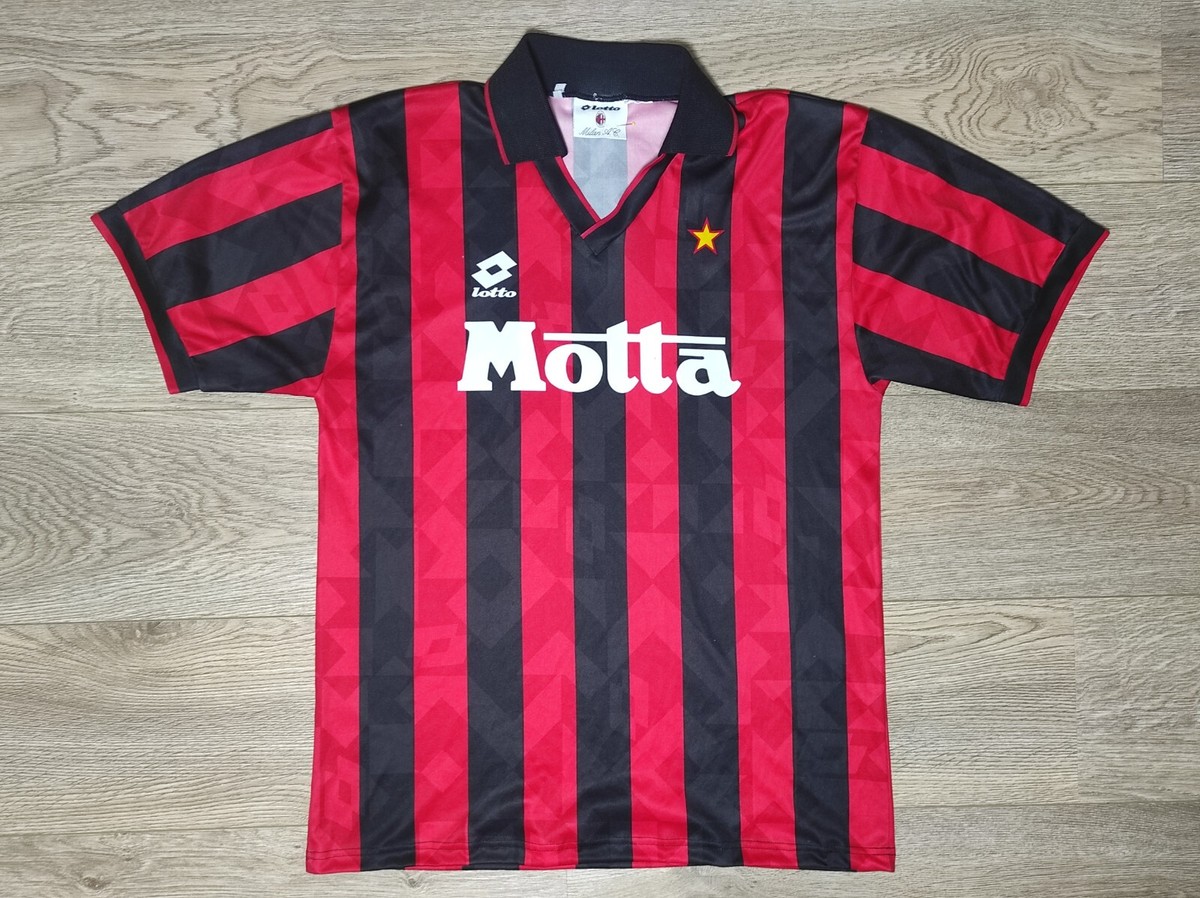 AC MILAN 1993-94 HOME SHIRT LOTTO JERSEY SOCCER SIZE M | eBay