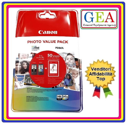 CANON PG-540L CL-541XL Photo Value Pack ORIGINALE, cod.5224B007 - Foto 1 di 1