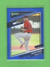 2021 Donruss - Holo Blue - #183 - Shane Bieber - Variation - Forest City   (*)