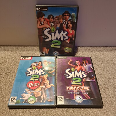 Sims 2 Sammlung Konvolut Basisspiel + 2 Erweiterungspacks Restposten Retro komplett sehr guter Zustand