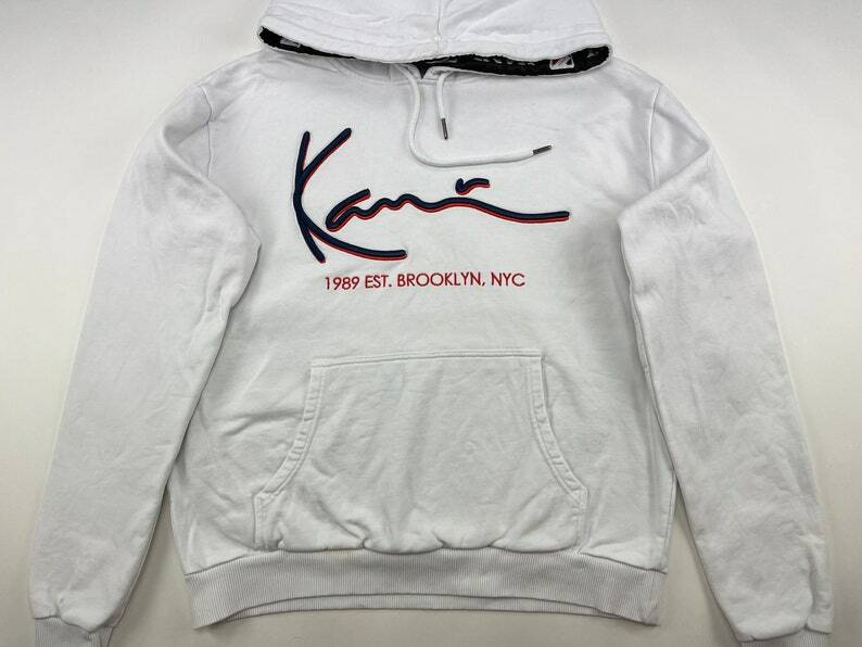 KARL KANI hoodie, white, vintage hip-hop sweatshirt, 90s hip hop