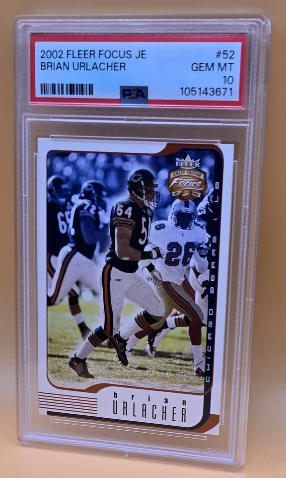 Brian Urlacher PSA 10 2002 Fleer Focus Jersey Edition 52 Low Pop 4 Chicago Bears - Image 4 of 4