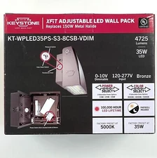 Keystone CCT 35W Slim LED Wall Pack with Photocell KT-WPLED35PS-S3-8CSB-VDIM