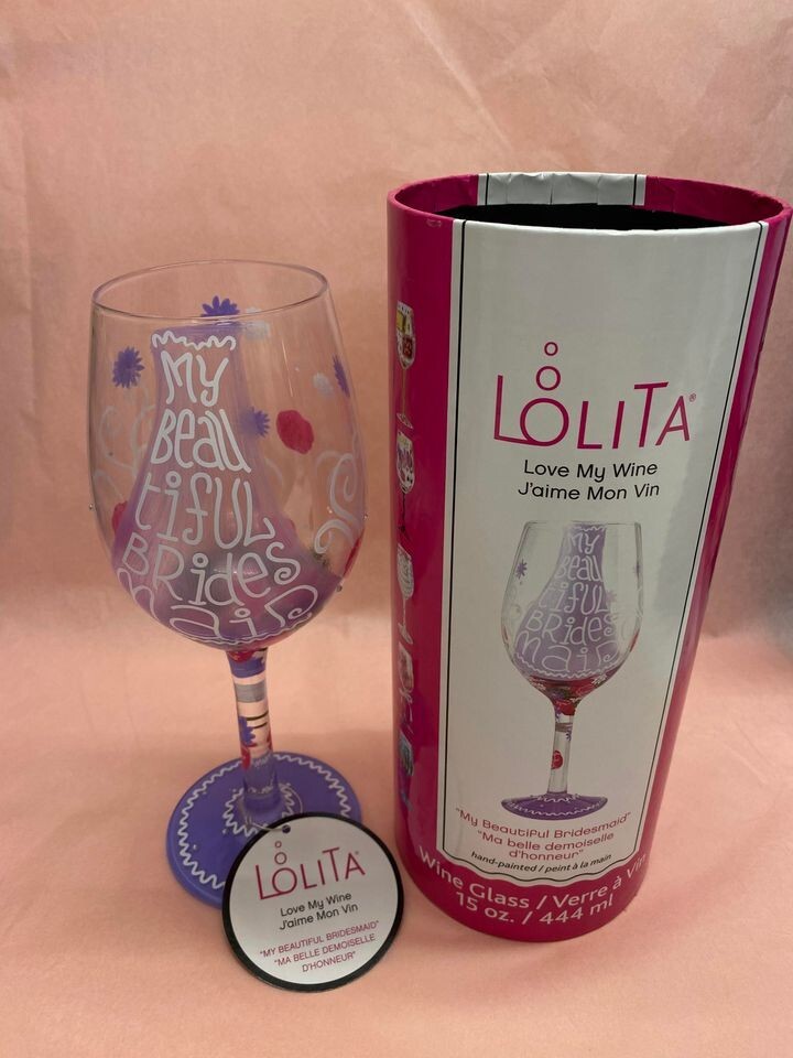 Lolita Love my wine 'my beautiful bridesmaid' glass
