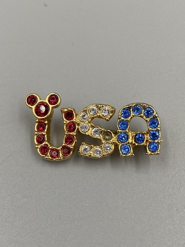 Vintage Rhinestones Red White Blue USA Lapel Pin Brooch | eBay