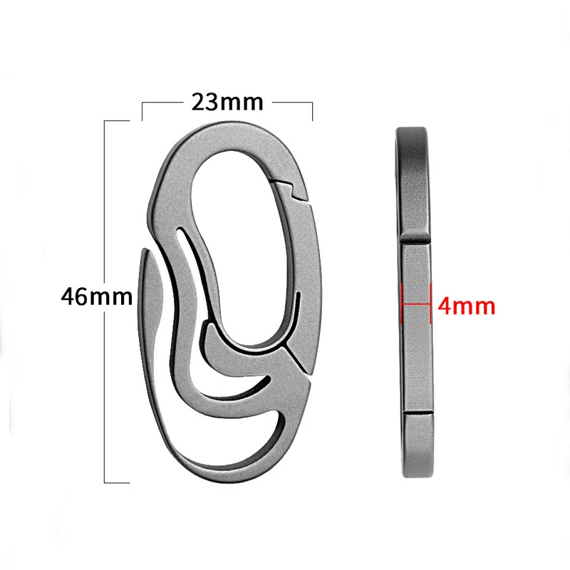 EDC Titanio Creativo Cintura Colgante Llavero Mosquetón Portátil Exterior Hebilla Foto 2 de 4