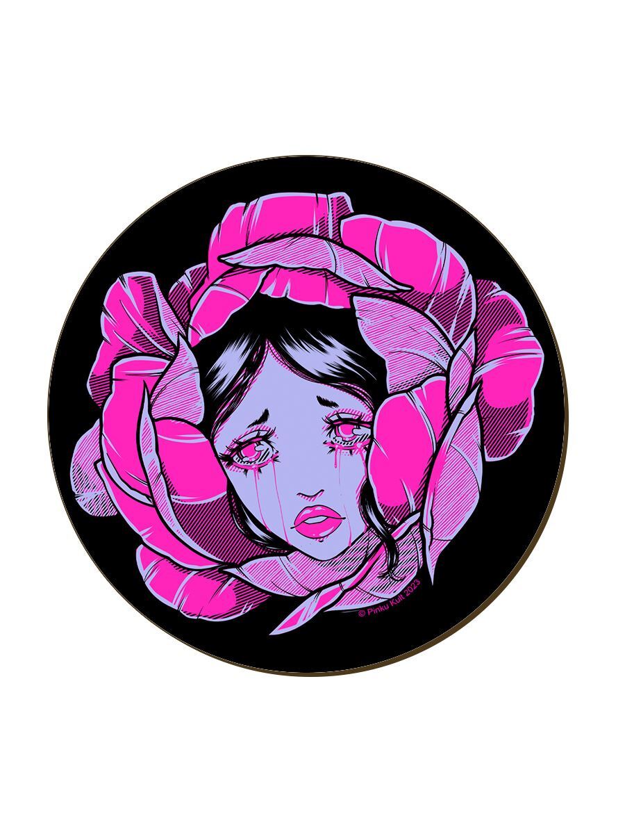 Pinku Kult Coaster Melancholy Black 9.2x9.2cm