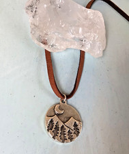 New Sundance Charm Necklace leather cord handmade artisan silver jewelry