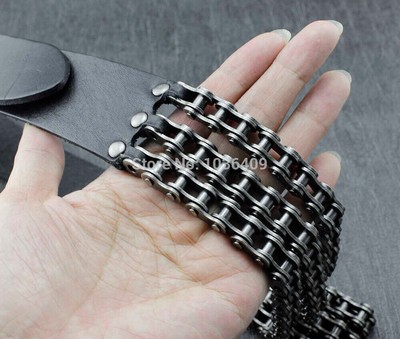 Heavy Motorcycle Chain Genuine Leather Belt For Men Biker  display picture 1