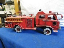 Vintage Pressed Steel Fire truck REPRODUCTION Antique look Engine Funny look