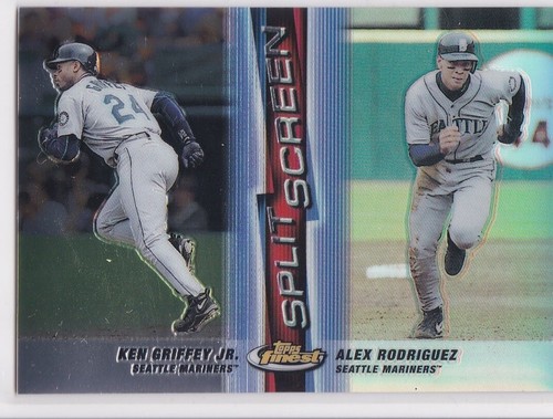 KEN GRIFFEY JR & ALEX RODRIGUEZ 1999 Topps Finest SPLIT SCREEN ...
