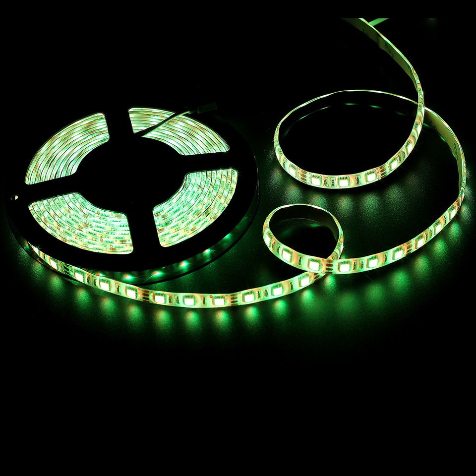 5M 5050 SMD RGB Flexible LED Strip Lights - 300 LEDs, IP65 Waterproof, Multi-Color