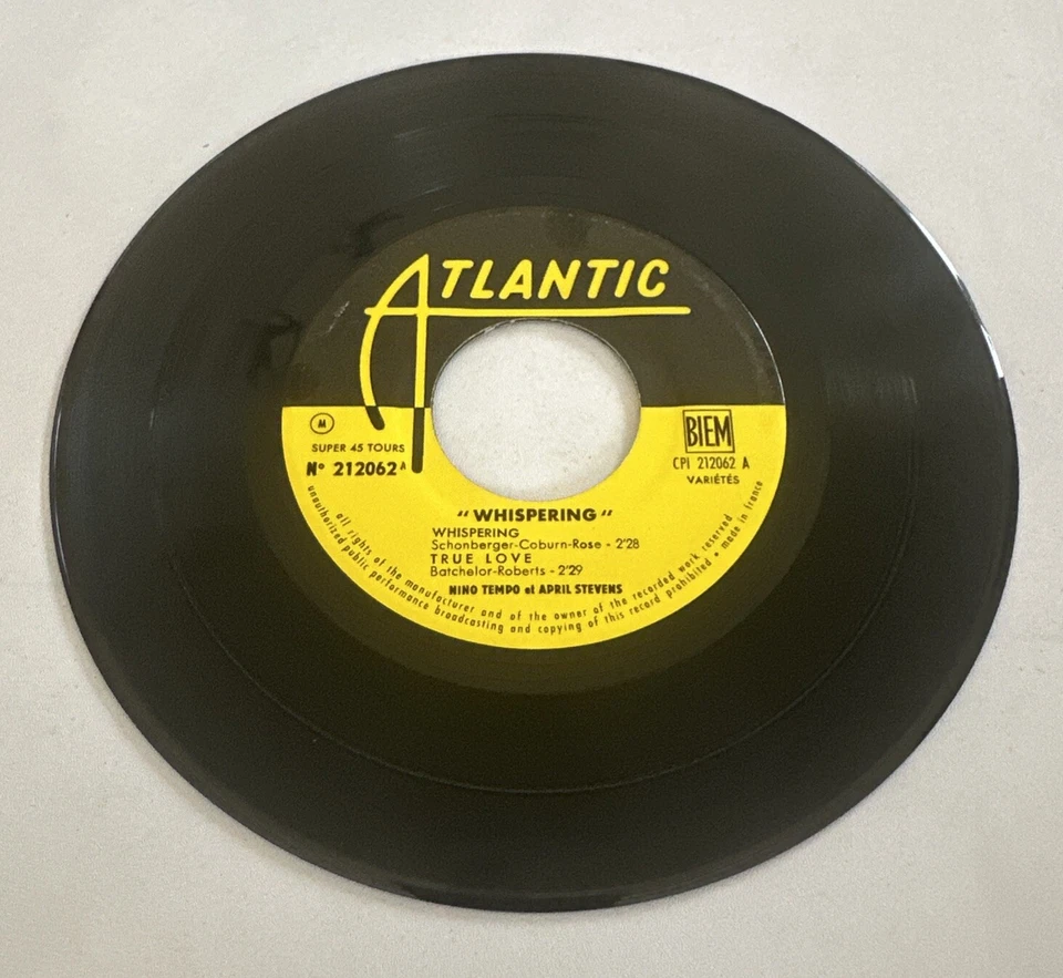 Nino Tempo & April Stevens - Whispering 7” Soul Vinyl Record French Atlantic EX - Image 4 of 4