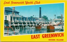 East Greenwich Yacht Club Rhode Island RI Boats Unused Vintage Postcard H56