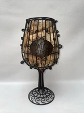 Wine Cork Cage Wine Glass Shape Cork Holder 12" Corks Included