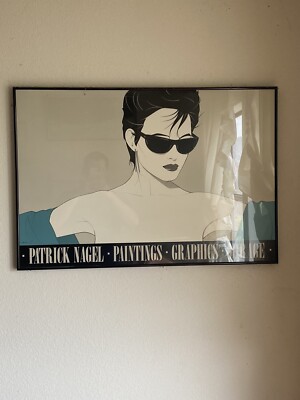 ビンテージ物　パトリック・ナゲルの額装大判ポスター　Mirage Vintage Patrick Nagel Paintings Grapichs - Mirage Mint Condition