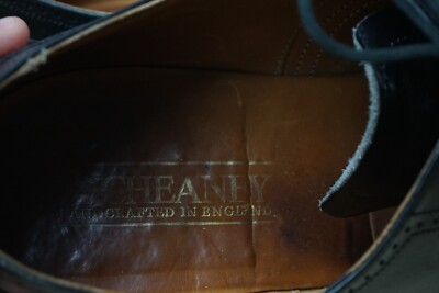 Cheaney Brogue Cap Toe Black Leather Mens Dress Shoes Sz  display picture 1