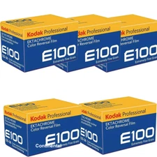 5 Rolls Kodak Pro Ektachrome E100 36 Exp Color Transparency 35mm Film  