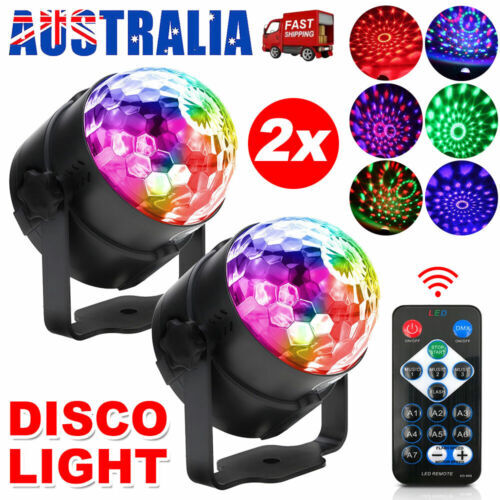 2XUSB Disco Lights Party DJ LED RGB Stage Lamp Strobe Crystal Magic Ball Remote - Picture 21 of 21