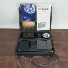 Vintage Sony ICF-SW1 Shortwave AM/FM Radio Accessories In Case READ