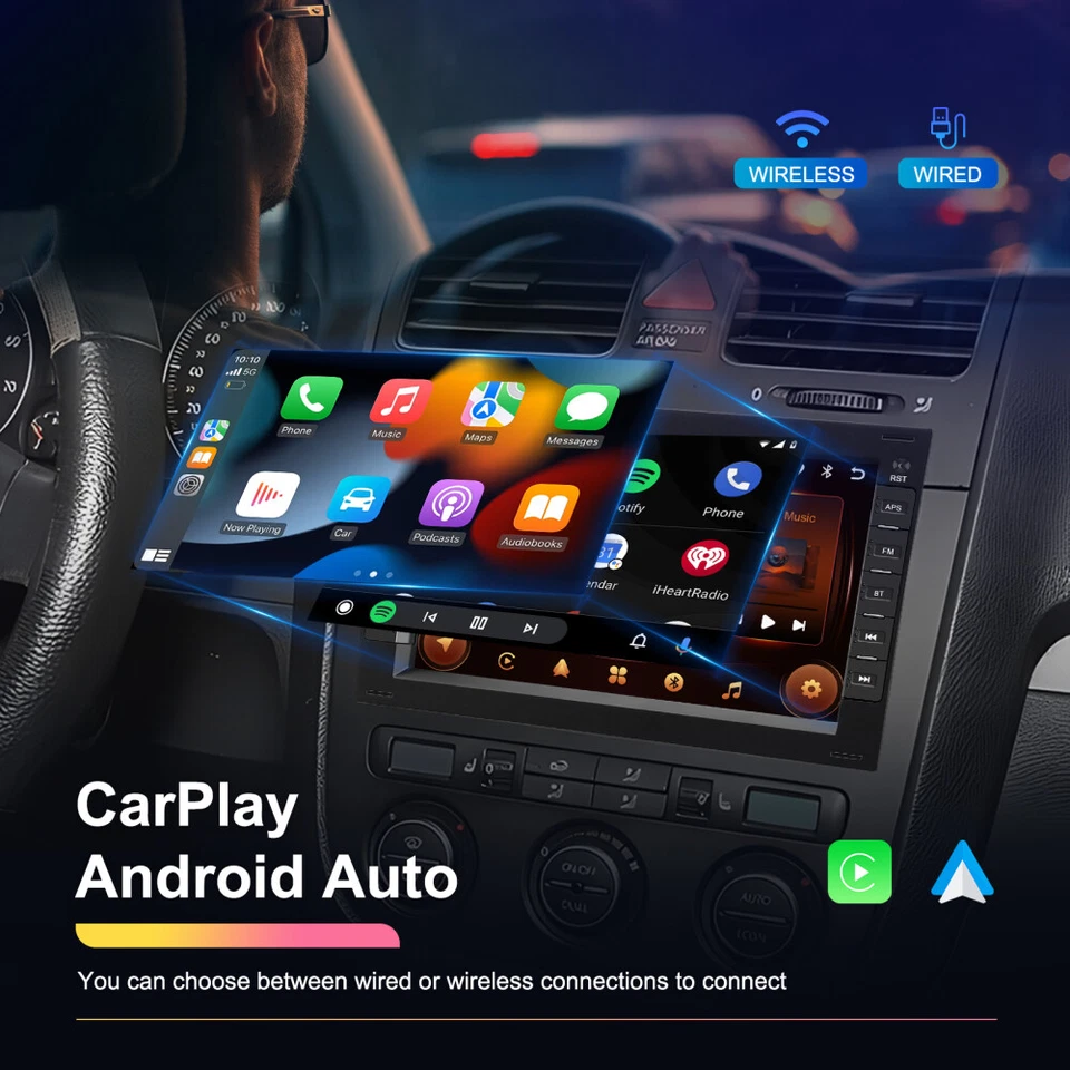 DAB+ CarPlay Android 15 Autoradio Für VW Polo 9N Golf 4 Passat B5 T5 Navi Kamera - Bild 3 von 4
