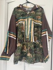 Mens Native American Ribbon Shirt Size Large