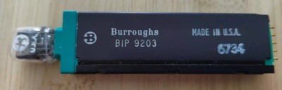 Seltene Burroughs NIXIE Röhre B-4998 mit Treiber/Decoder BIP 9203 NOS Miniaturröhre