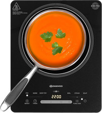 Daewoo 2200W Portable Single Induction Hob – Convenient Electric Cooktop for Use