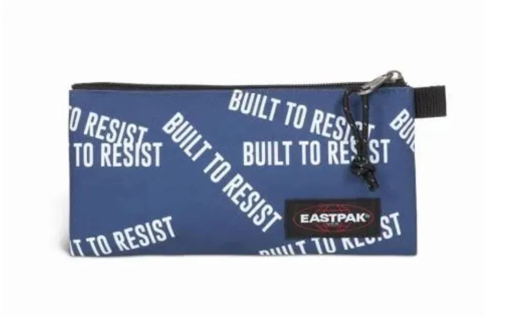 Trousse plate Eastpak pour le bureau et les cours grand organisateur compact bleu