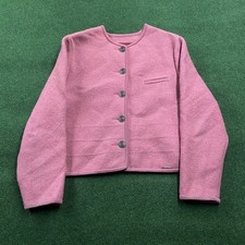 Vintage GEIGER Cardigan Unisex 42 Dusty Pink Virgin Wool Austrian Sweater