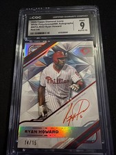 2025 Topps Diamond Icons Auto Ryan Howard CGC 9 14/15 Red Auto