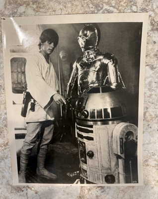 Black & White Star Wars Photograph Print C-3PO & R2-D2 Portrait, 1 Photo