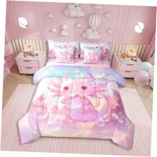 Axolotl Bedding Set 7 Pieces Size Kids Kawaiii Salamander Cute Full Pink Blue