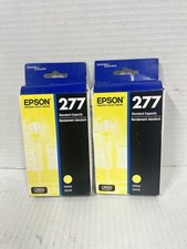 2 NEW Genuine Epson 277 Yellow Ink T277 XP750 XP850 XP860 XP950 XP960 Exp o8/27