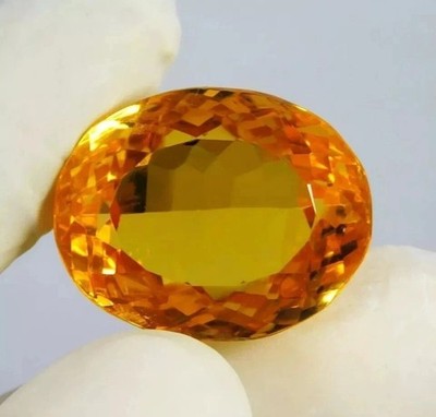 Yellow Topaz Brazilian Oval Cut 100 Ct EGL Certified Natural VVS Loose Gemstone
