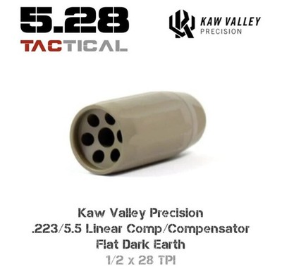 Kaw Valley Precision Precision .223/5.56 Linear Comp 1/2x28 Flat Dark Earth-6009
