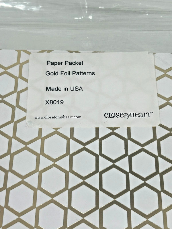 Close to My Heart 12” X 12” Paper 6 Single Sided Sheets GOLD FOIL Designs X8019