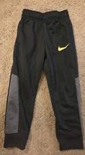 Nike Little Boys Dry Performance Knit Black Pants 3T Yellow Swish