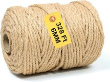 "Twine String 6mm 328Feet,All-Purpose Natural Jute Twine Rope - Heavy Duty for..