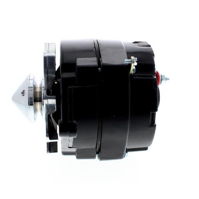 Tuff Stuff Black 140 Amp 1-Wire Alternator-GM V-Belt Pulley-Billet Fan