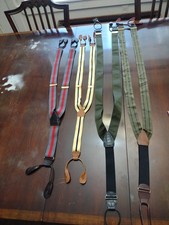 Lot Of 4 Men  s CAS Germany Button Adjustable Suspenders/ Braces Lot  2