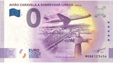 Billet Souvenir 2021 Portugal Avião Caravela a sobrevoar Lisboa - Anniversary