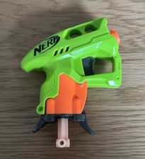 Nerf N-Strike NanoFire Blaster - Green  Orange  Compact Single Shot  USED