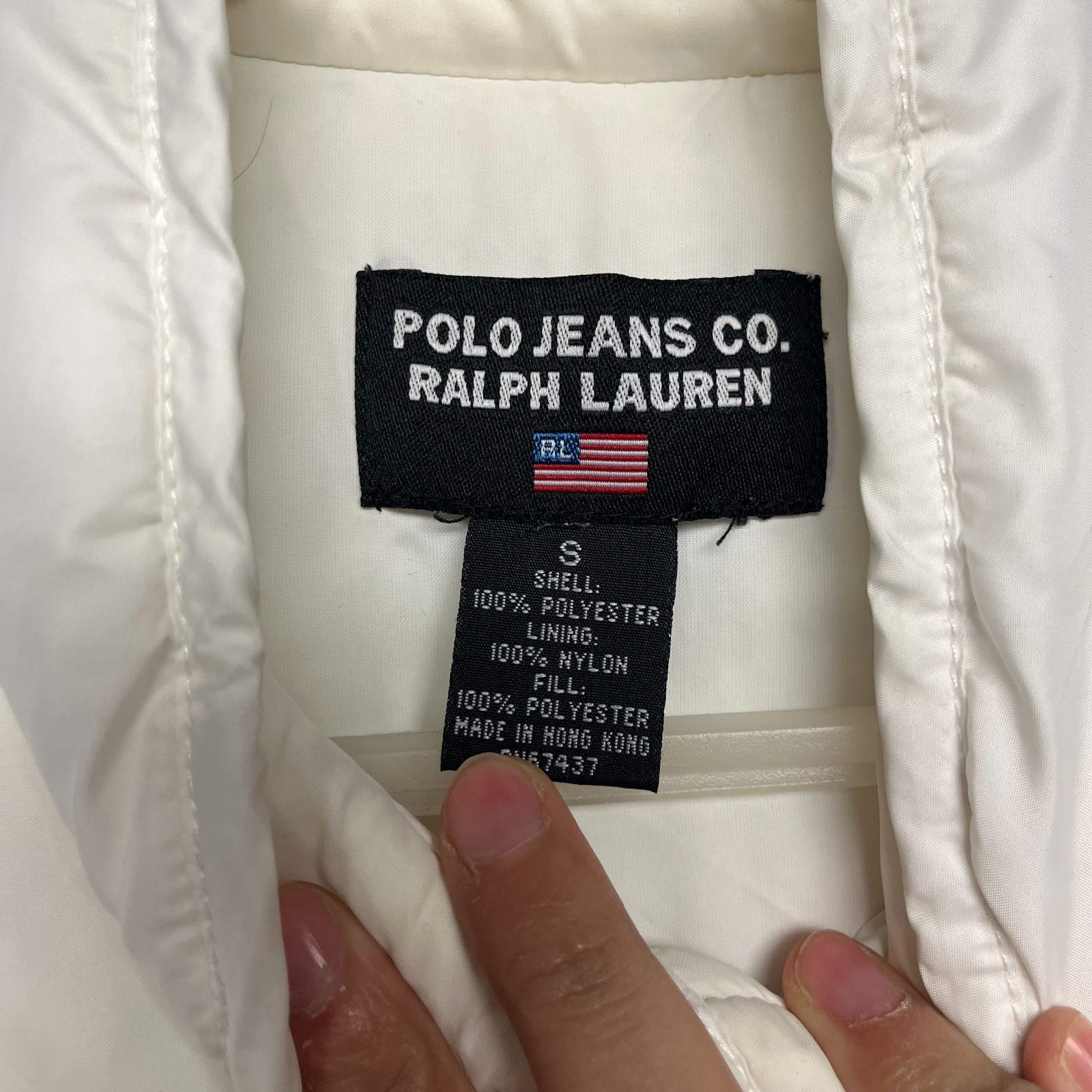 Polo Jeans Co Ralph Lauren Women's Puffer Vest Size S White Quilted Snap Button thumbnail 6