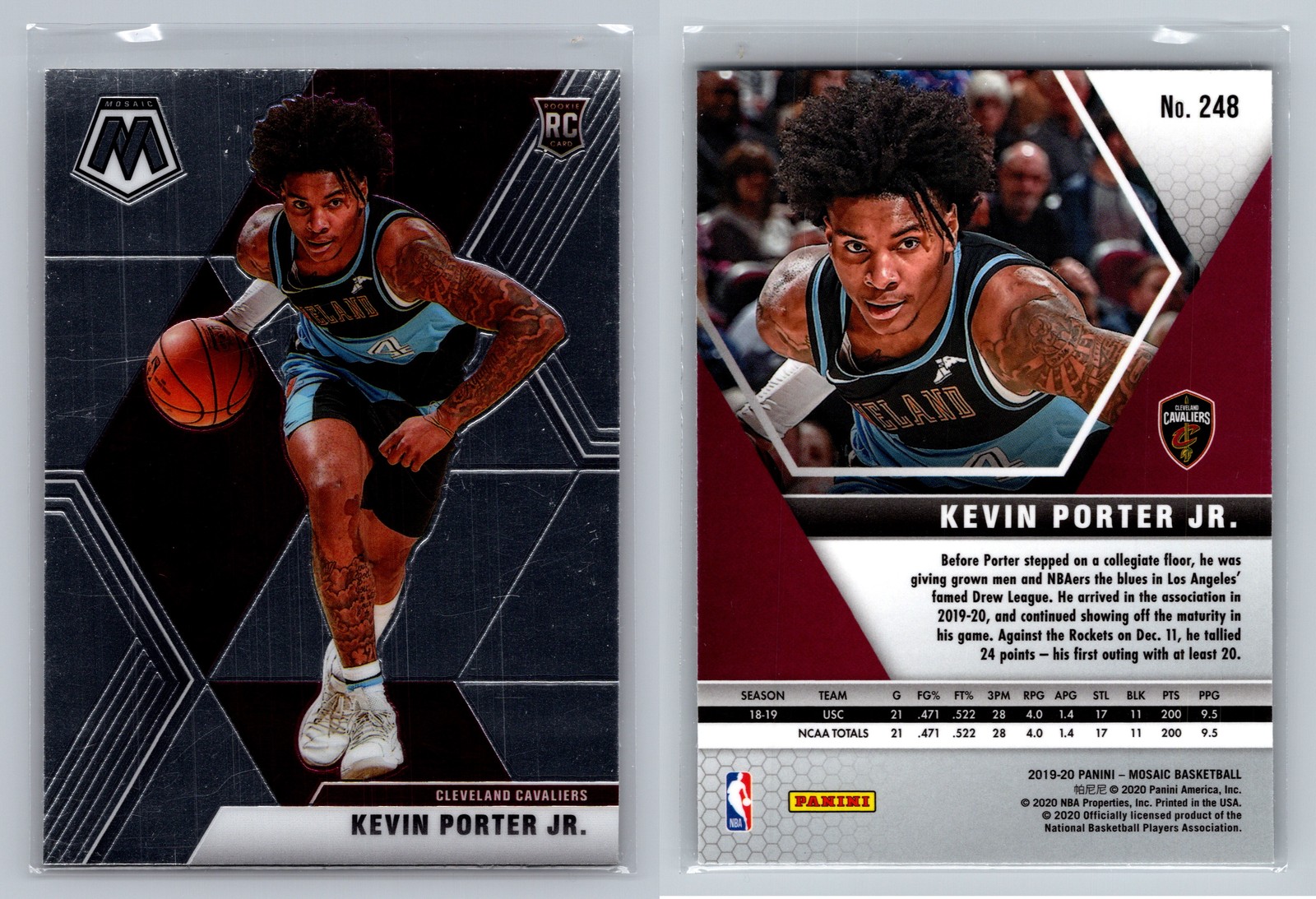 2019-20 Panini Mosaic #248 Kevin Porter Jr.
